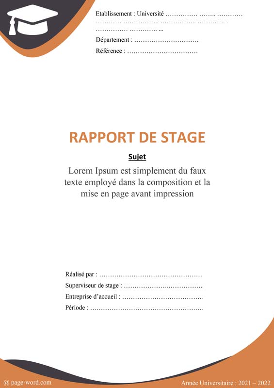 Docx Exemple Page De Garde Pour Un Rapport De Stage En Exemple My Xxx